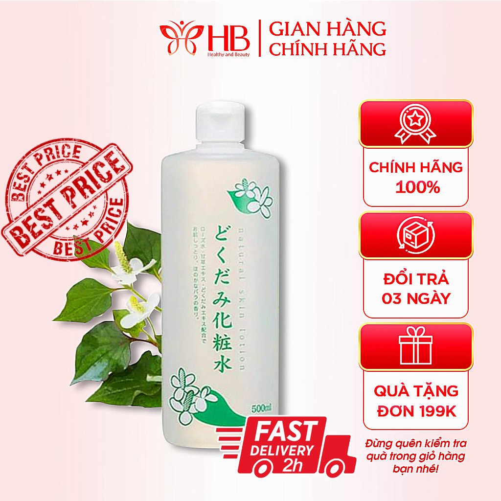 Nước hoa hồng diếp cá lotion toner Dokudami Nhật Bản ngừa mụn giúp cân bằng da 500ml