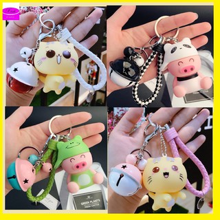 Móc Khóa Chuông Anime Hoạt Hình Mèo Heo Cực Xinh Móc Khóa Đeo Túi Xách