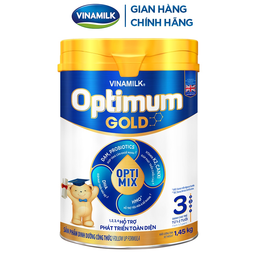 Sữa bột Optimum Gold 3 hộp thiếc 1450g