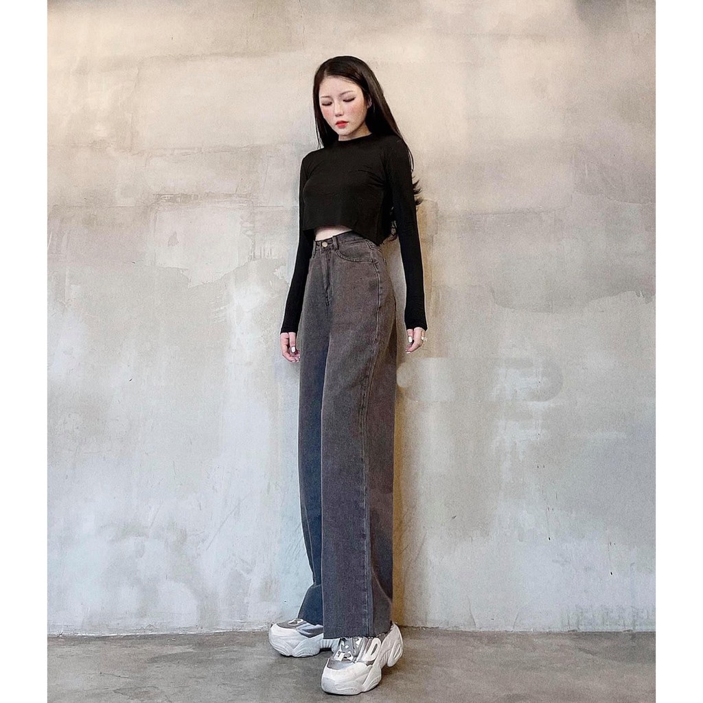 [ TD043 ] QUẦN JEAN ỐNG RỘNG NỮ LƯNG CAO LAI TUA FORM DÀI RỘNG SIÊU THỜI TRANG CỰC XỊN SÒ CAO CẤP UTI ĐỦ SIZE S, M, L