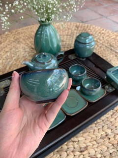 Bộ ấm chén men ngọc lục bảo
