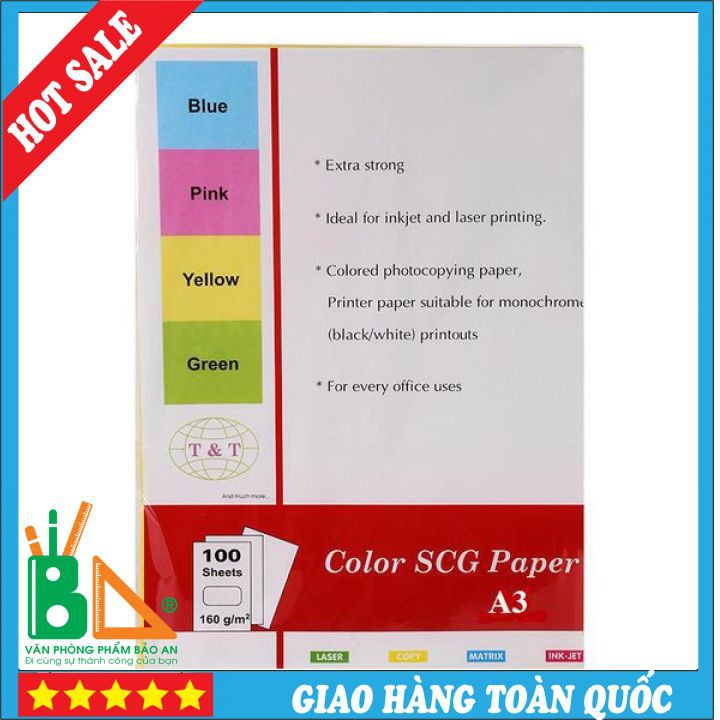 Bìa Ngoại Màu Trắng A3 T&amp;T Bìa Dày, Giấy Đẹp, Láng, Mịn-Chuyên Dùng Để Đóng Hồ Sơ,Tài Liệu, Thiết Kế, Trang Trí