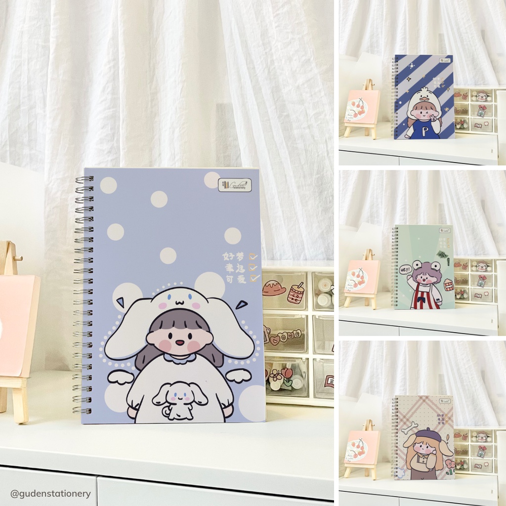 Sổ tay cỡ A5 cô gái dễ thương 120 trang_Guden Stationery