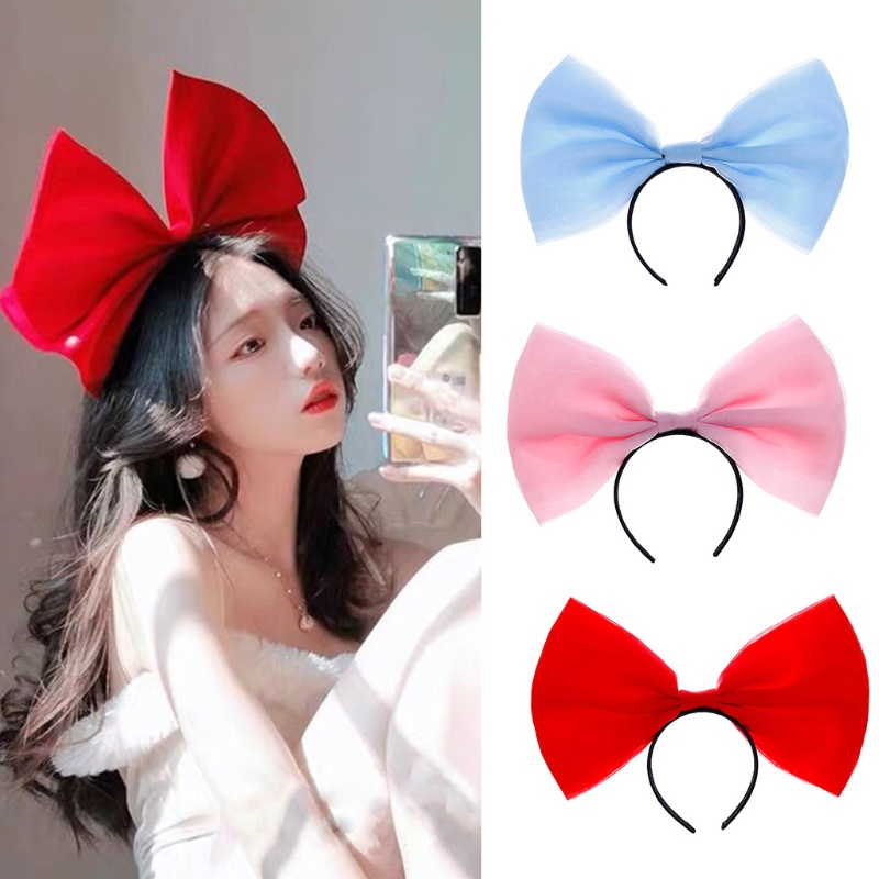 Băng Đô Cài Tóc Trang Trí Hình Nơ Dễ Thương Cho Nữ