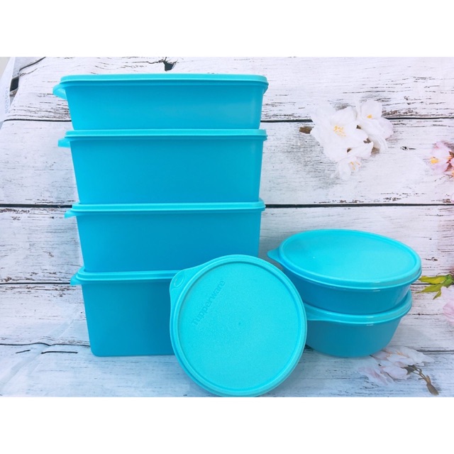 BỘ 5 HỘP BQTP BẰNG NHỰA NGUYÊN SINH AN TOÀN TRONG NGĂN MÁT TỦ LẠNH FRESHIA - TUPPERWARE.