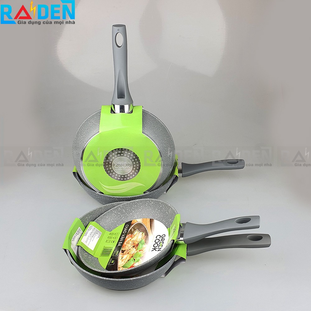 Chảo vân đá từ chống dính sâu lòng Green Cook GCP02-26 đường kính 26cm