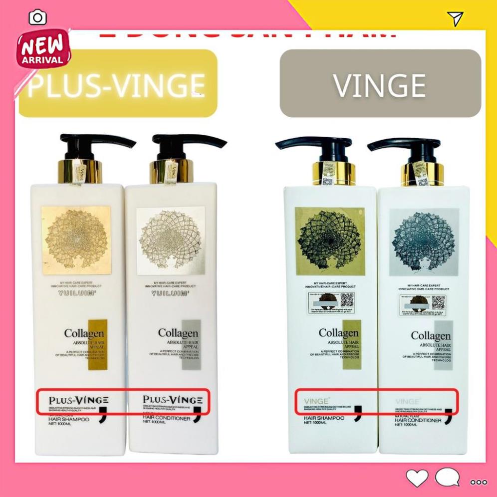 Cặp dầu gội dầu xả COLLAGEN VINGE PLUS 1000ML CHÍNH HÃNG