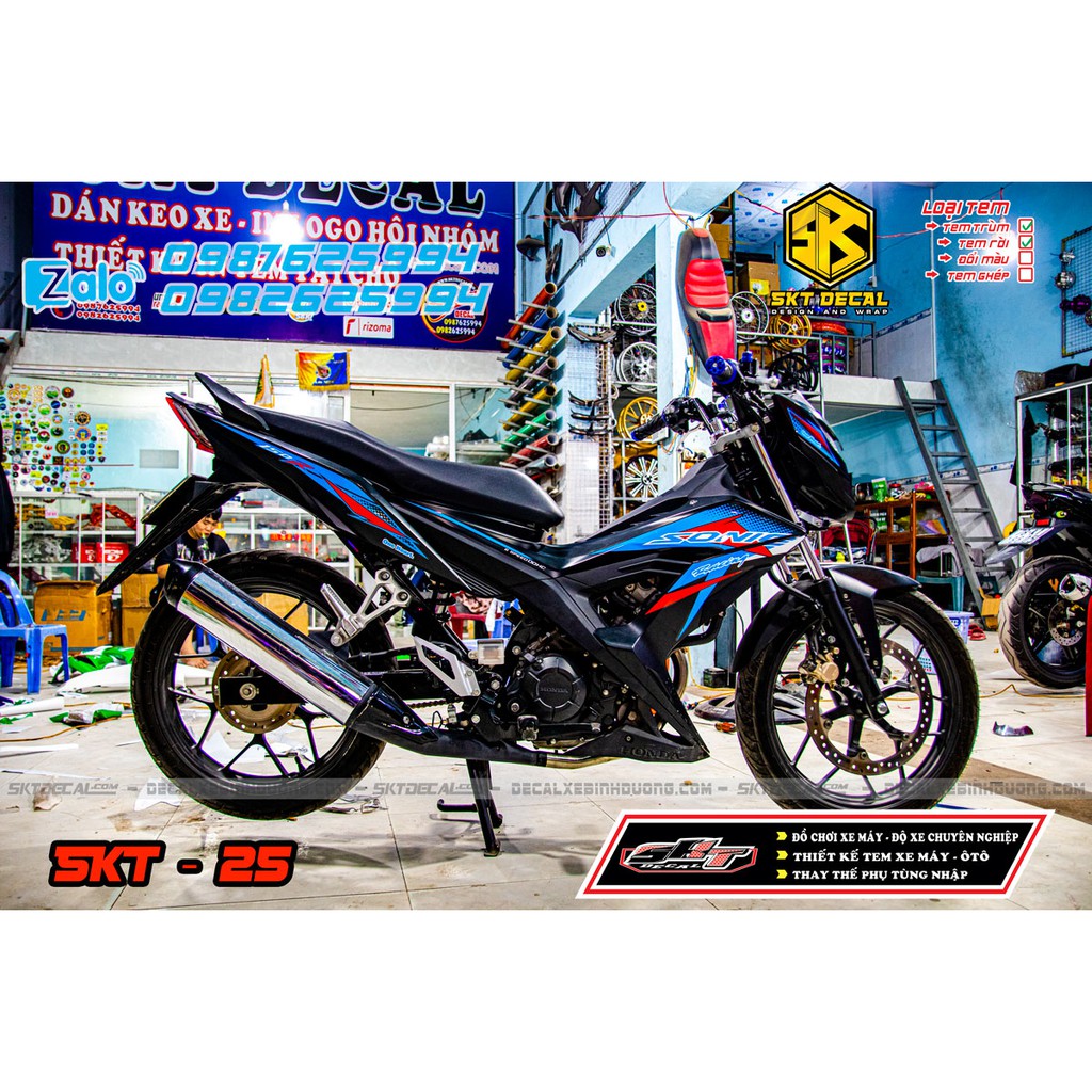 Tem trùm xe sonic xanh đen đỏ