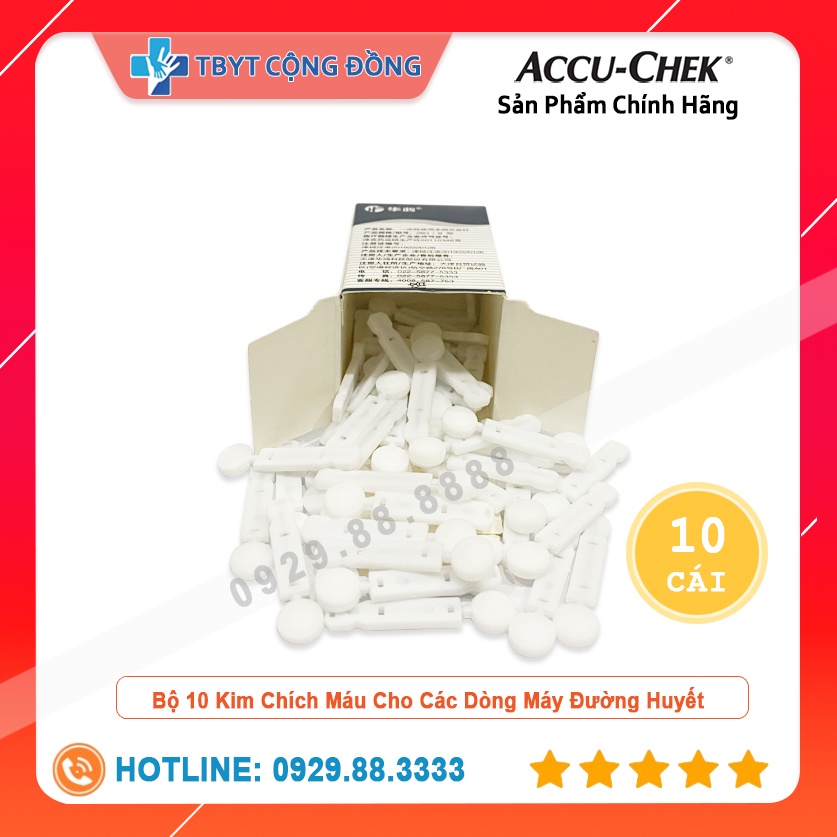 Túi 10 Kim Lấy Máu ,Kim Chích Máu Cho Các Dòng Máy Accu-Check