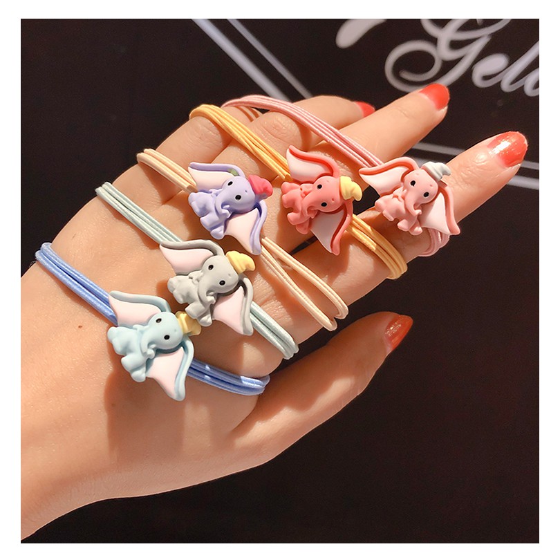 Dây buộc tóc thun buộc tóc hình chú voi nhiều màu dễ thương