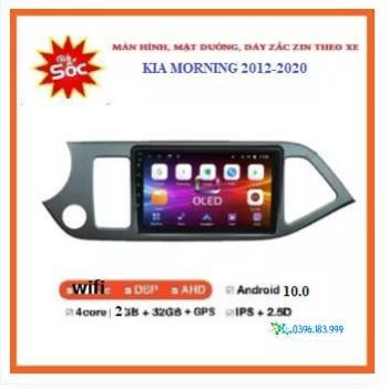 BỘ Màn hình ô tô dvd android 9 inch và mặt dưỡng theo xe kia morning,dùng sim 4G hoặc kết nối-phát wifi GPS đa chức năng