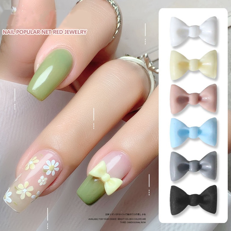 Sa Set 10 Miếng Dán Trang Trí Móng Tay Hình Nơ Xinh Xắn