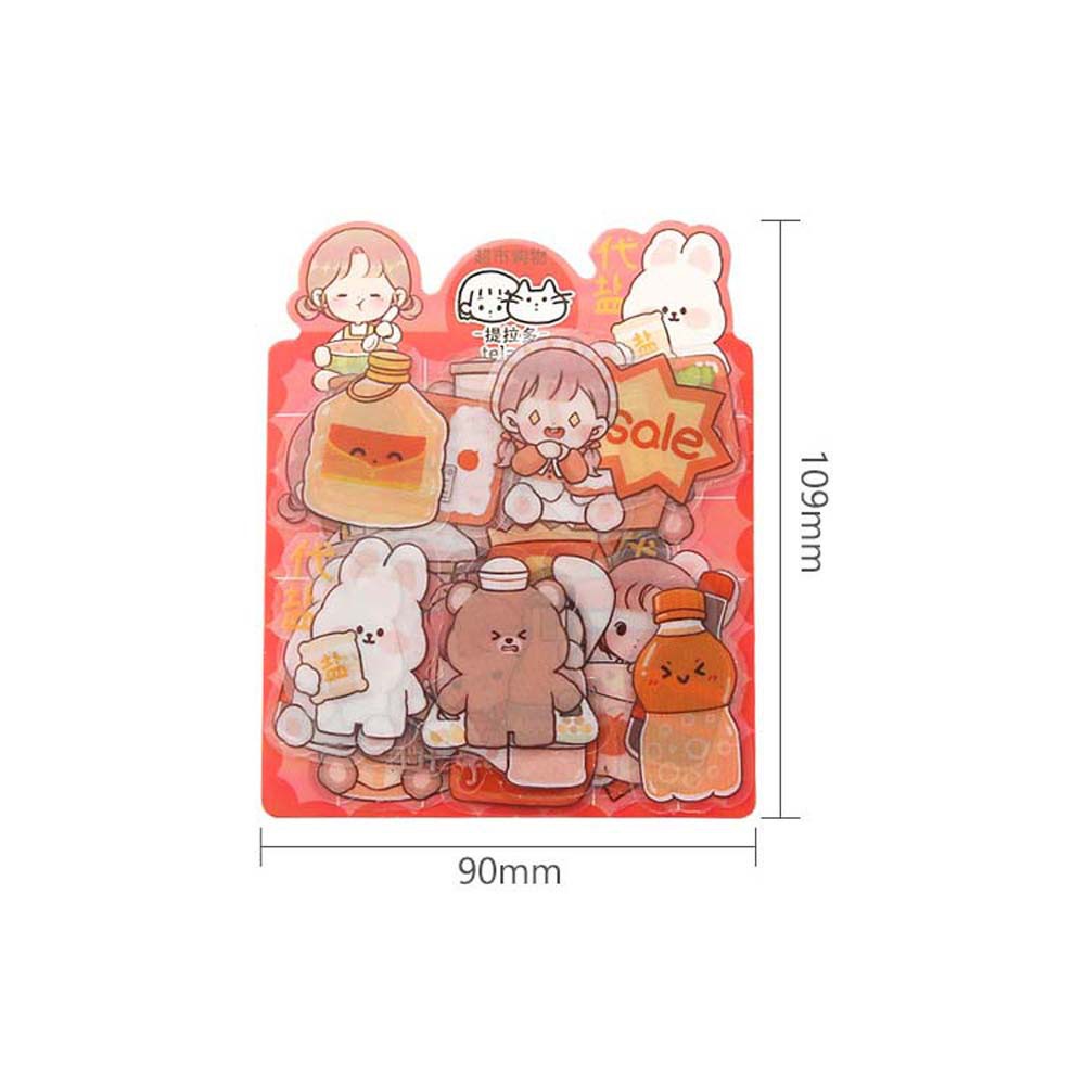 Miếng Dán Trang Trí Sổ Tay / Đồ Thủ Công Bằng Pet In Họa Tiết Hoạt Hình Kawaii Dễ Thương Diy 81