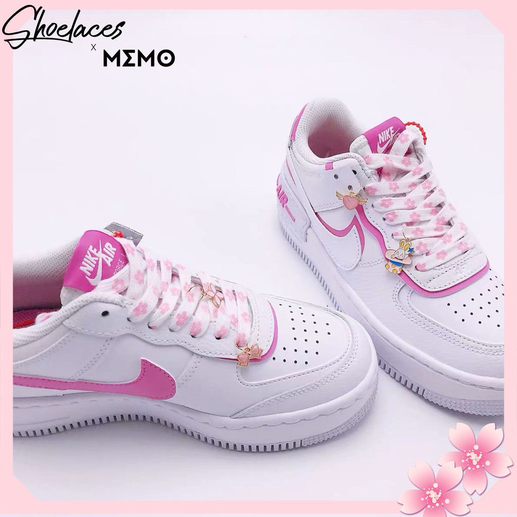 Dây Giày Custom AF1 Sakura Hồng - Combo Custom Nike AirForce 1 Bản Đẹp