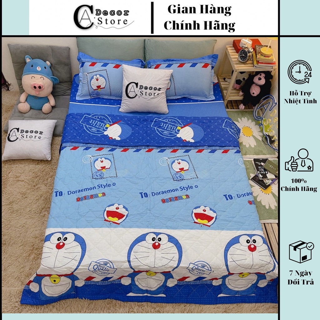 Bộ Chăn Ga Gối Cotton Poly Doremon ( 3 Món , 4 Món , 5 Món ) By. C.A Decor Store