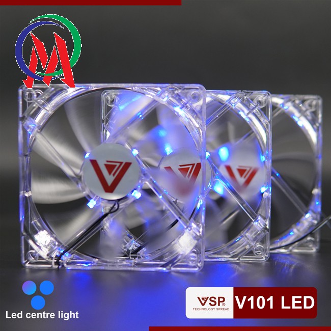 Fan case 120mm trắng V101 trong suôt Có LED