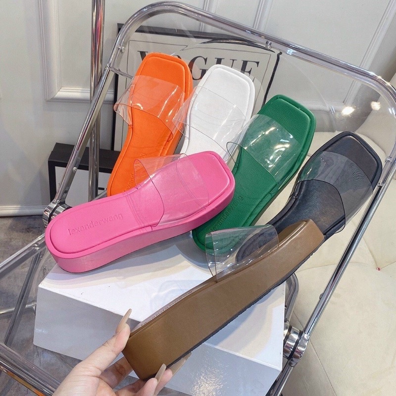 Dép mica quai trong đế xuồng 5cm cao cấp