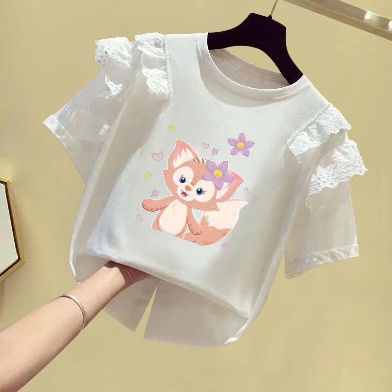Mới Áo Thun Tay Ngắn Chất Liệu Cotton Thời Trang 2022 Cho Bé Gái