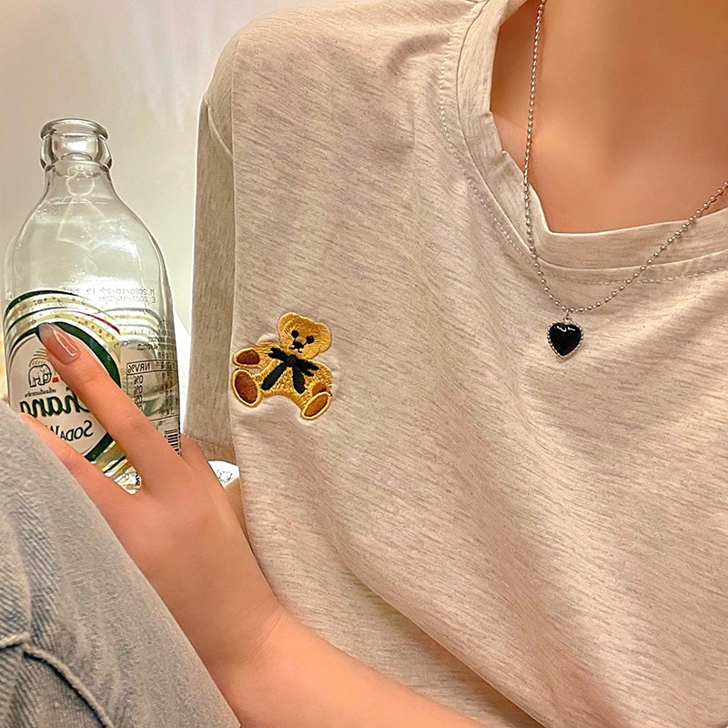 IF ME Vòng cổ mặt trái tim màu đen đơn giản cá tính cho nữ