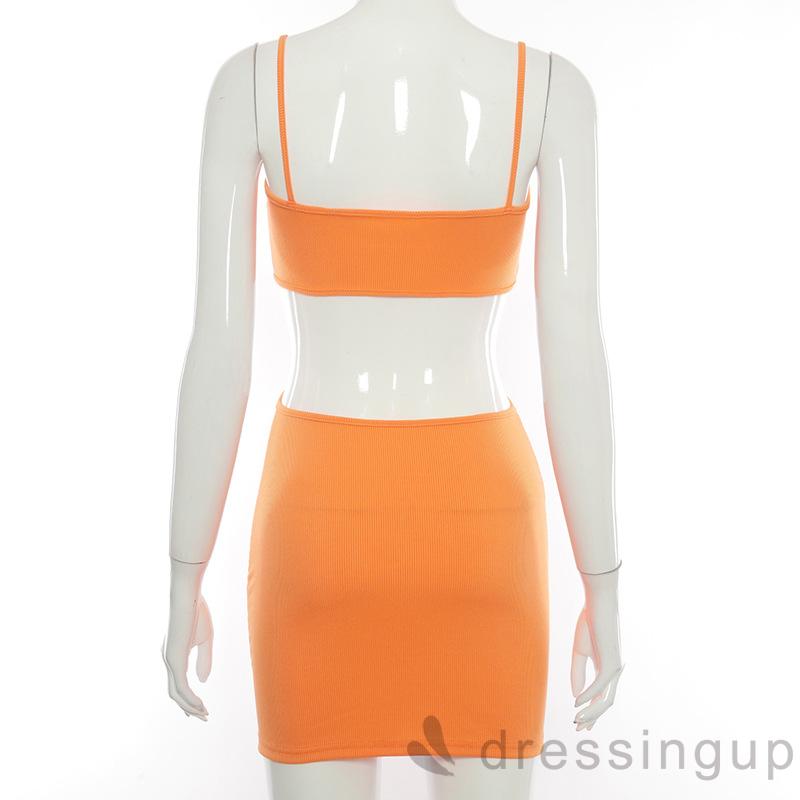 Đầm Ôm Hai Dây Màu Trơn Gợi Cảm Cho Nữ