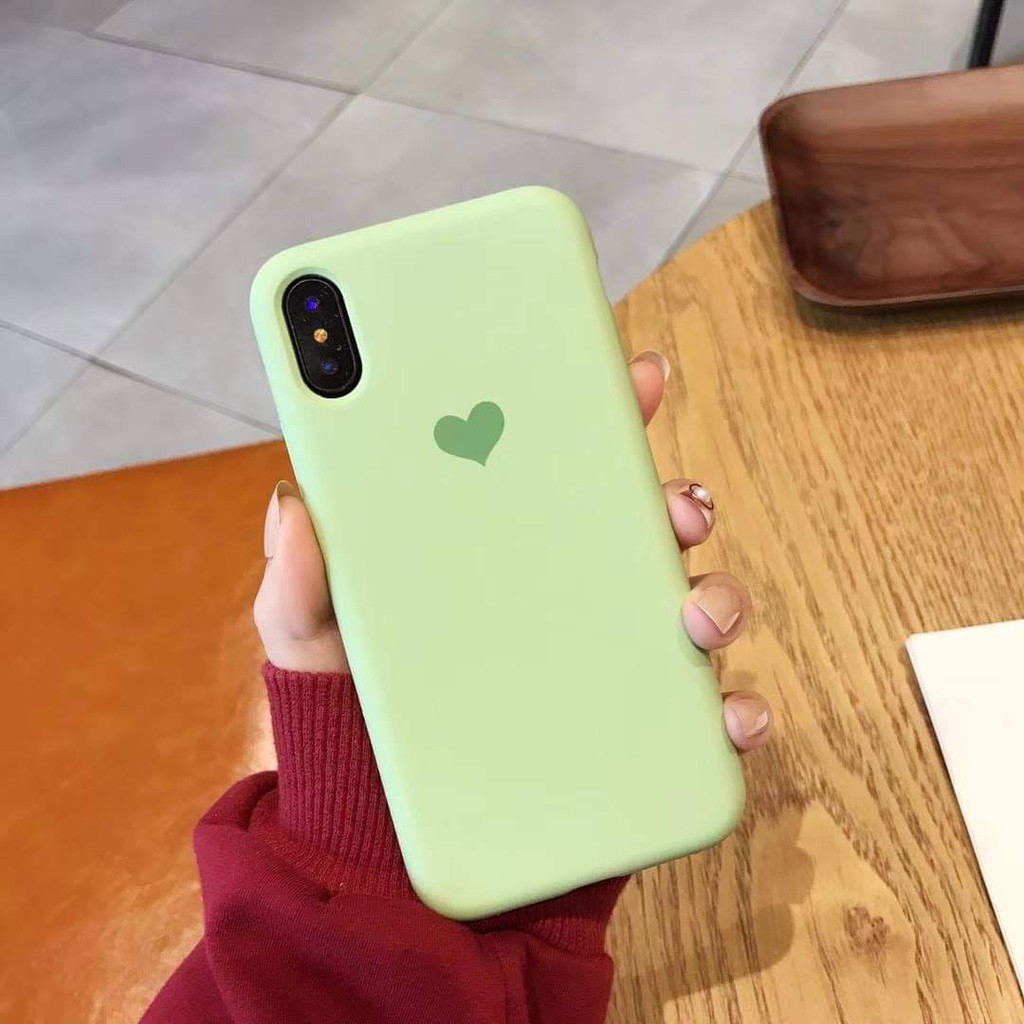 Ốp chống bẩn lót nhung xịn bảo vệ điện thoại IP 7Plus,8Plus,X,XSMax logo trái tim full viền máy