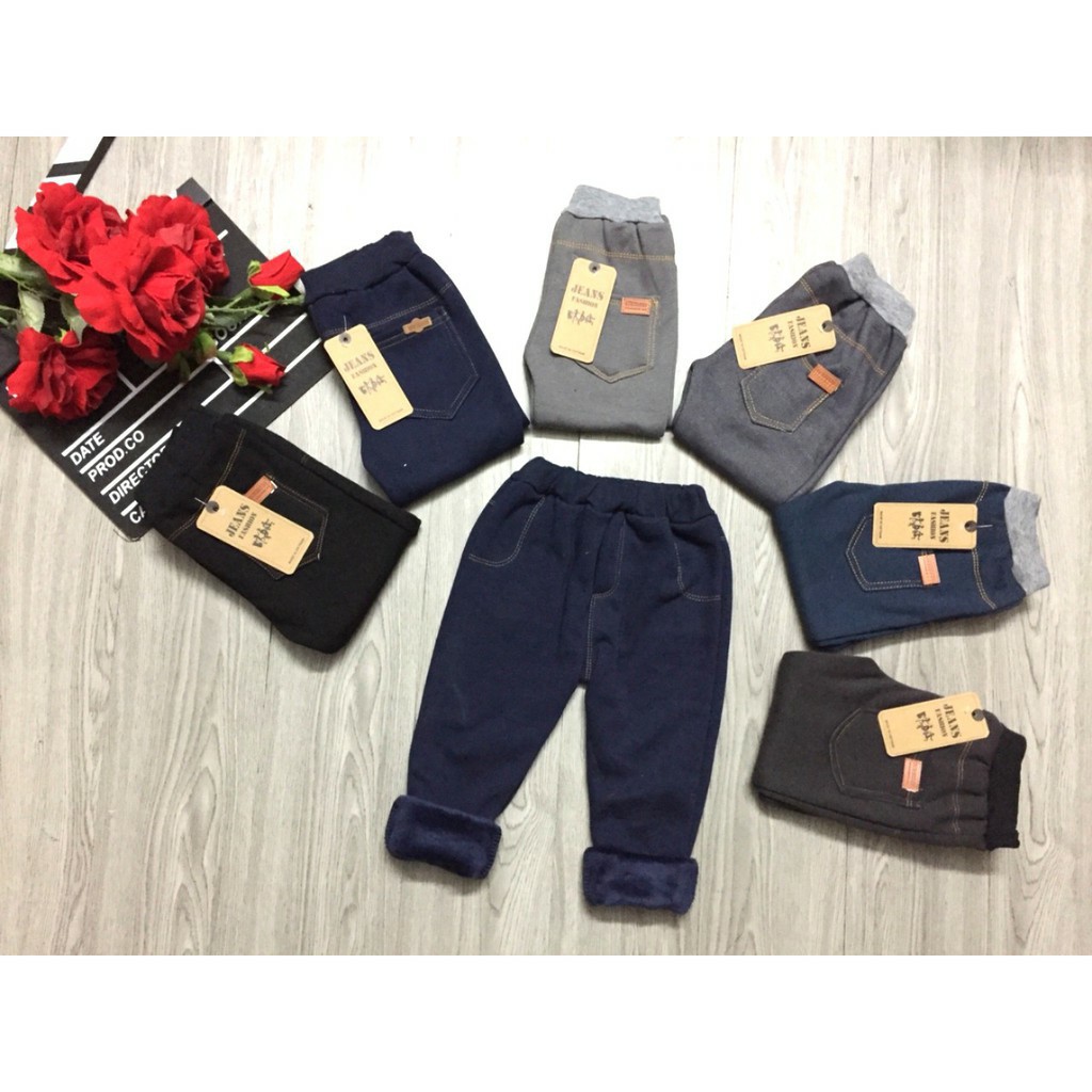 QUẦN GIẢ JEAN LÓT LÔNG, MỀM MẠI ẤM ÁP, 6-16KG