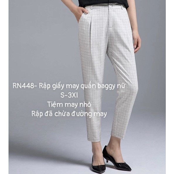 RN448_Rập giấy may quần baggy xêp li nữ