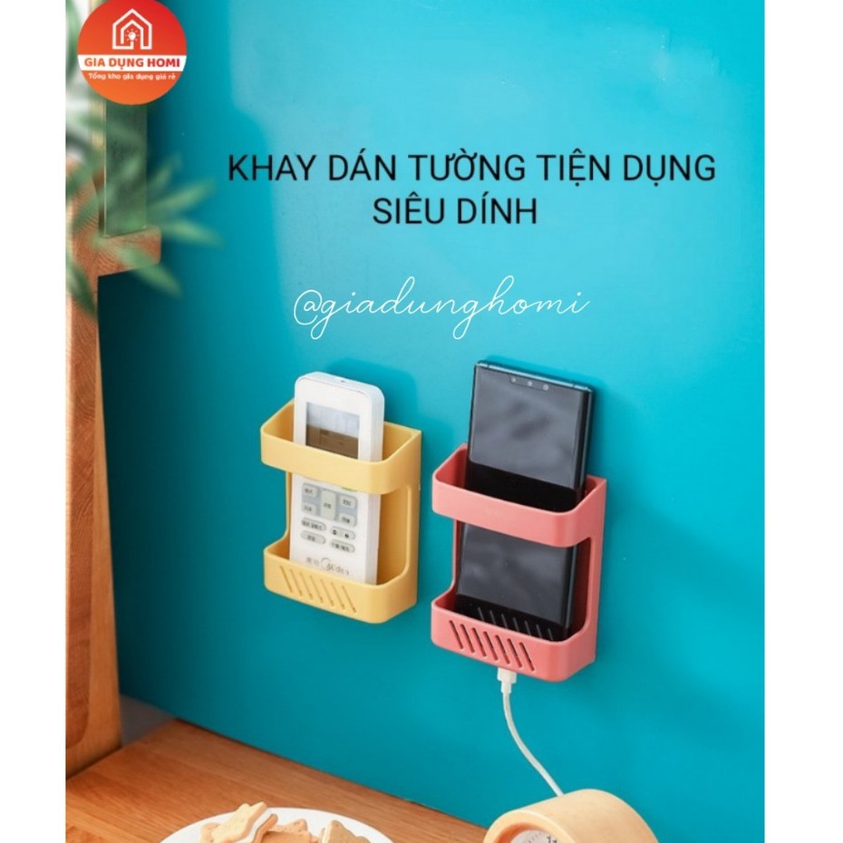 ⚡ [RẺ VÔ ĐỊCH] Khay, kệ treo tường để remote, sạc điện thoại dán tường tiện lợi