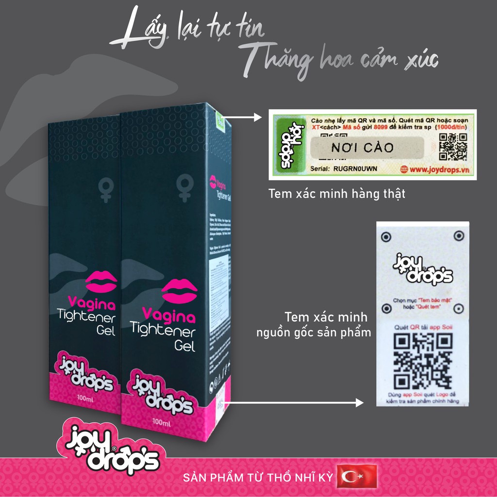 Gel chính hãng Joydrops se khít vùng kín - gel thu hẹp âm đạo - gel trẻ hóa cô bé - nhập khẩu từ châu âu