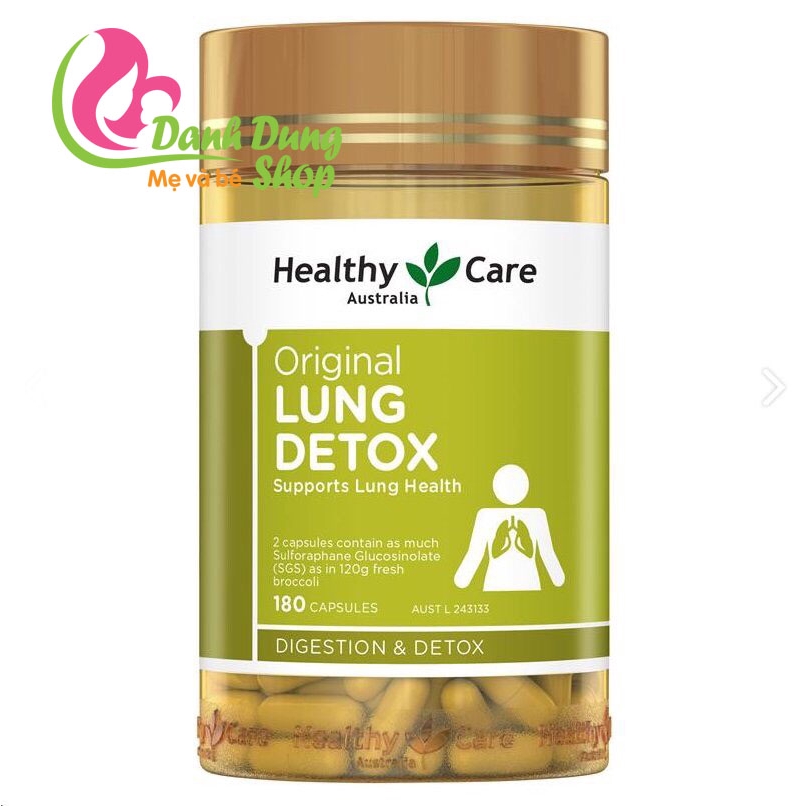 Thải độc phổi Lung Detox Healthy Care, 180 viên, Úc