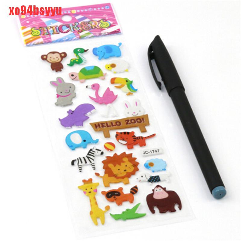 Set 5 Tờ Miếng Dán Bong Bóng Hình Động Vật 3D xo94bsyyu Dành Cho Bé