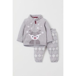 Set quần áo nỉ ghi tuần lộc HM H&M_hàng chính hãng authentic