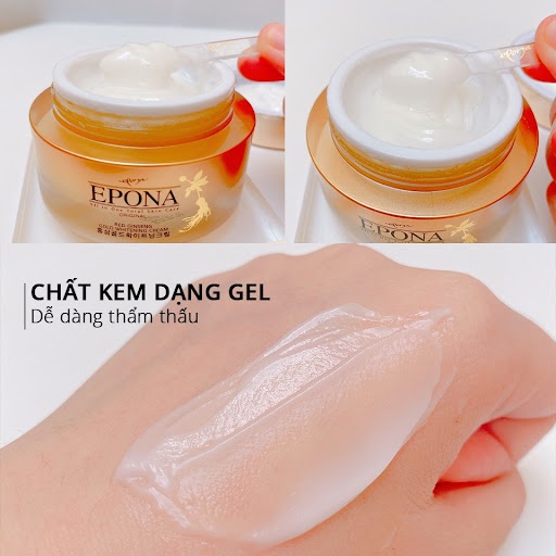 Kem Dưỡng Trắng Da Chiết Xuất Hồng Sâm Epona Red Ginseng Gold Whitening Cream 50ml