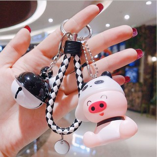 Móc Khóa Heo Đội Nón Có Lục Lạc
