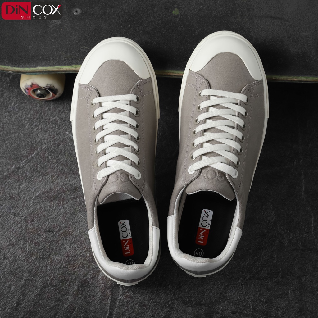 Giày Sneaker Da Nam DINCOX C13 Cách Điệu Sáng Tạo Grey/White