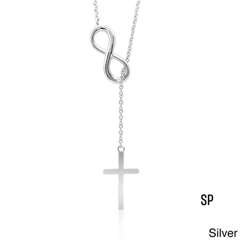 dây chuyền bạc cho nữ Hình Thánh Giá kèm Vô Cực (dây điều chỉnh dc chiều dài,chuẩn bạc ta)