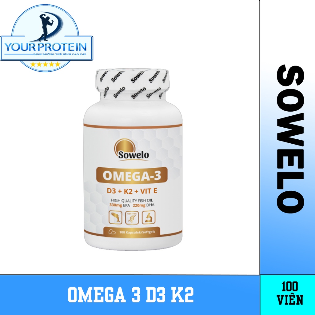 Sowelo Omega 3 D3 K2 100v - Hỗ Trợ Xương Chắc Khỏe