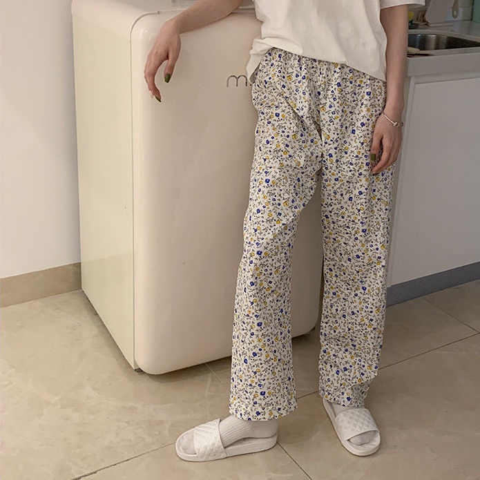 Quần Ngủ Dáng Rộng In Hoa Dễ Thương Phong Cách Hàn Quốc Thời Trang Xuân Hè Cho Nữ | BigBuy360 - bigbuy360.vn