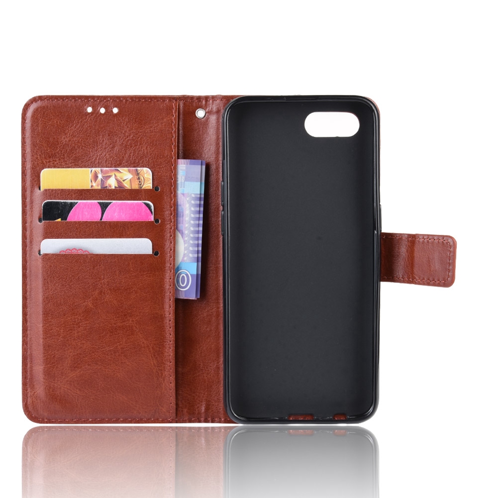 Bao da điện thoại kiêm ví đựng thẻ và chân đứng bằng PU ngựa điên dành cho OPPO A1K Realme C2 | BigBuy360 - bigbuy360.vn