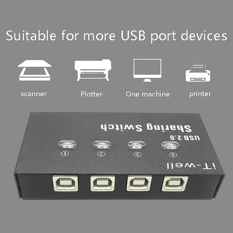 Thiết Bị Chia Cổng Usb 4 Trong 1 Cho Máy In / Máy Tính