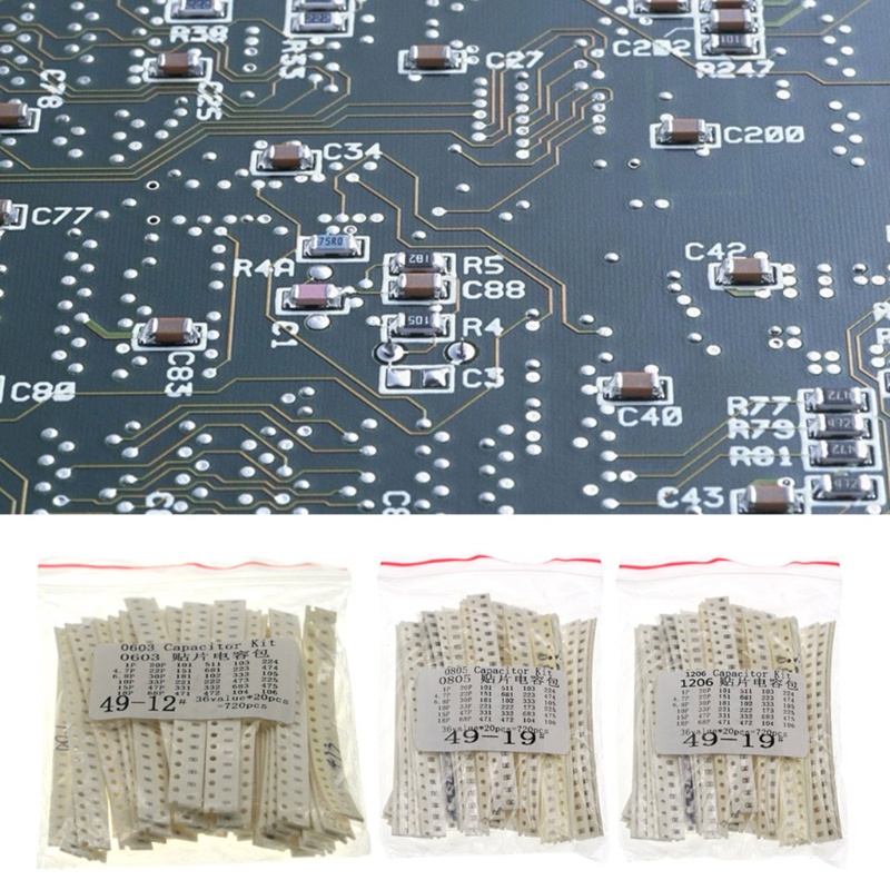20 Tụ Điện LI 0805 1206 0603 SMD 36Values = 720 Cái 1pF ~ 10uF