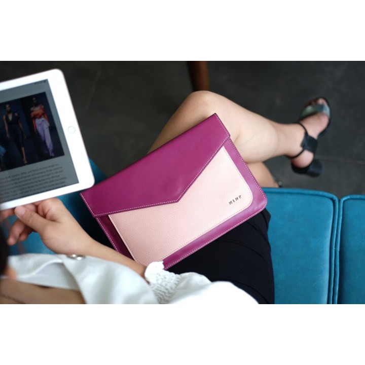 HERA Tablet Clutch- Ví cầm tay cho nữ da thật nguyên tấm lớp 1- IW05-9332.MINK