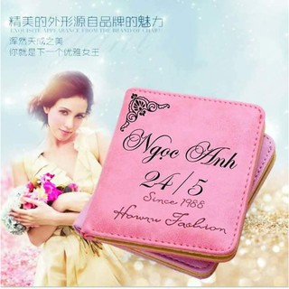 Ví Nữ Ngắn - ghi chữ, in hình theo yêu cầu