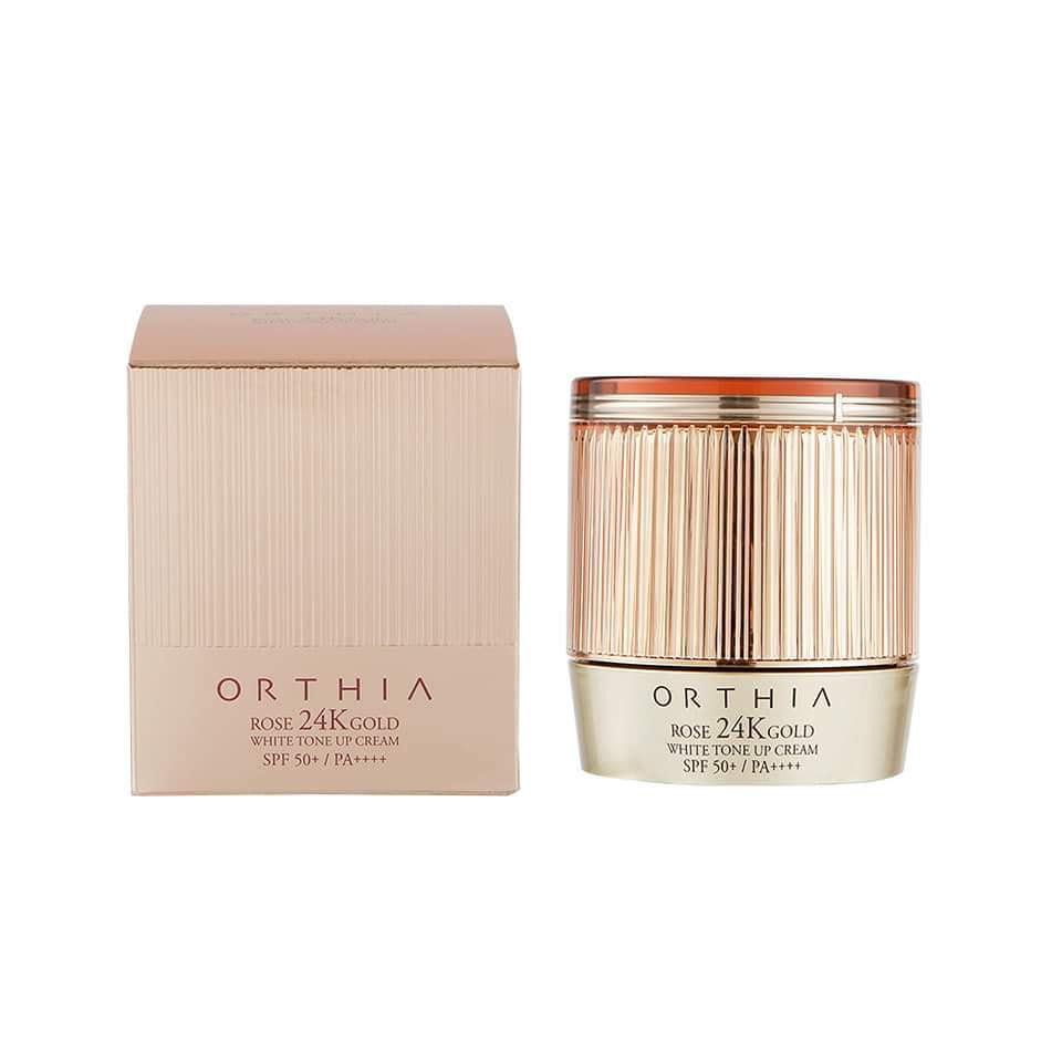 Kem chống nắng ORTHIA Rose vàng 24K chiết xuất hoa hồng nâng tông da làm trắng 50ml