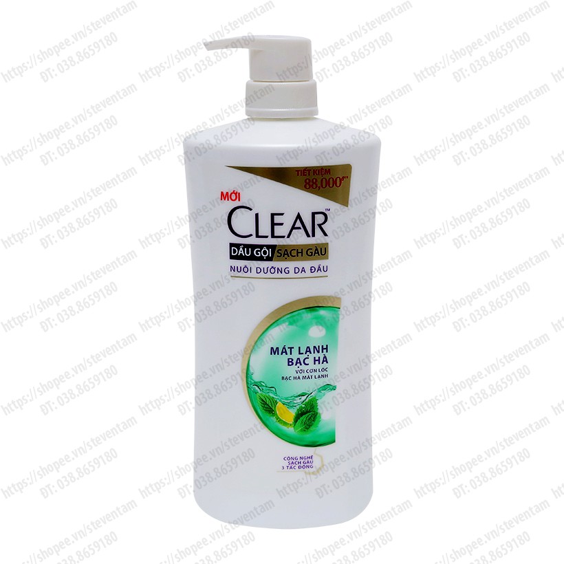 Dầu gội CLEAR bạc hà 880g