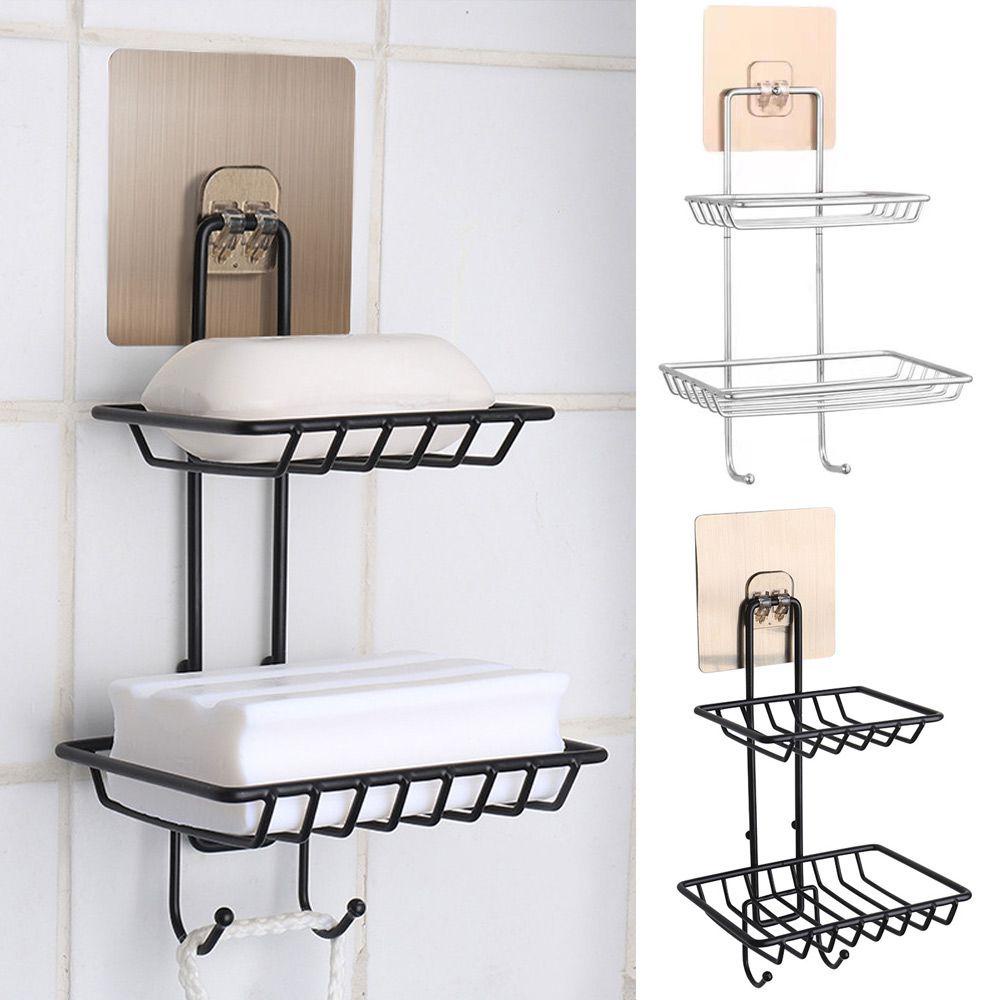 Giá Đựng Xà Phòng Hai Tầng Bằng Thép Không Gỉ 304 Dành Cho Nhà Bếp Phòng Tắm