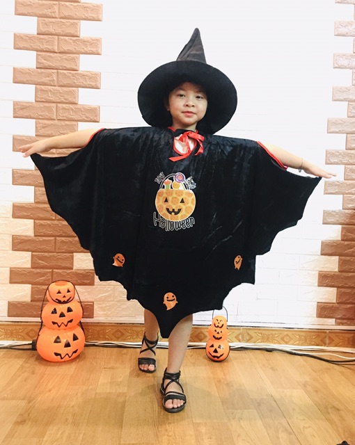 Bộ áo hoá trang haloween nhung dày đẹp mềm kèm mũ