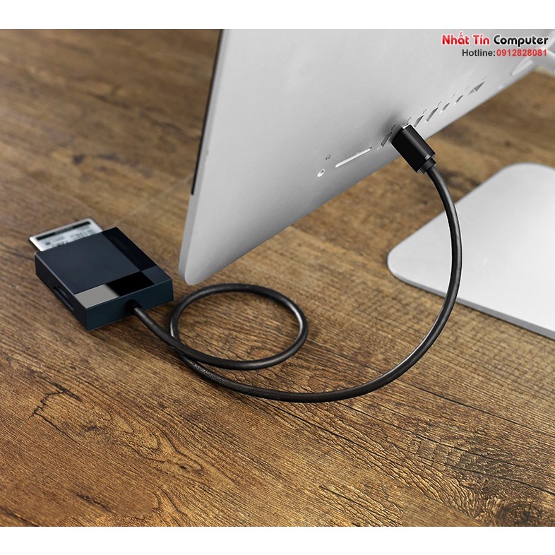 Đầu đọc thẻ USB 3.0 hỗ trợ SD/TF/MS/CF dài 0,5m 1m chính hãng Ugreen cao cấp