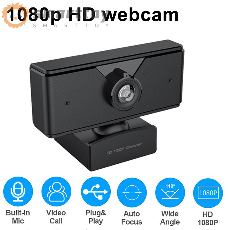 HD 1080P Webcam Free Drive USB Built-in Noise Reduction Mic Video Calling Living Streaming PC Camera