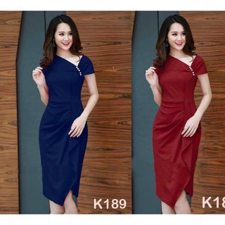 Đầm dự tiệc ôm body đầm body bèo cổ xéo đính cườm sang trọng